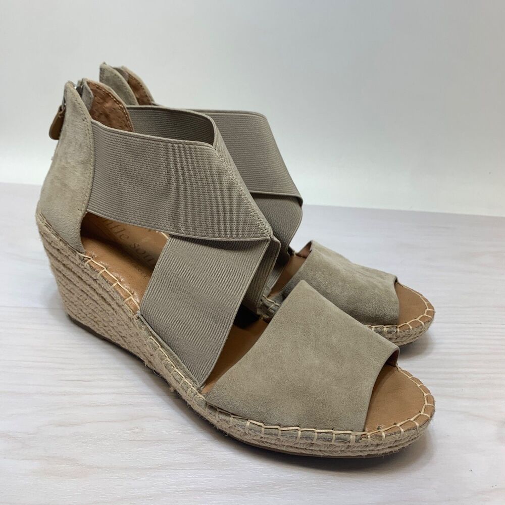 GENTLE SOULS Women’s Size 10 Kenneth Cole Colleen Cross Elastic Wedge Sandal